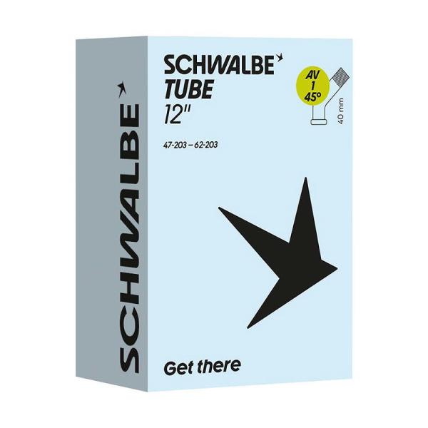 Schwalbe Fahrradschlauch AV Ventil Nr.1 45&deg; 12"  47/62-203